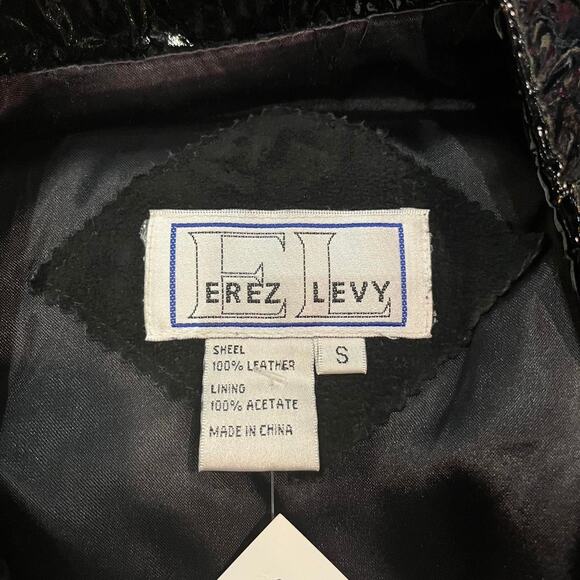 vintage Y2k Erez Levy Black Leather Vest with Patent Trim Size Small - Picture 5 of 5